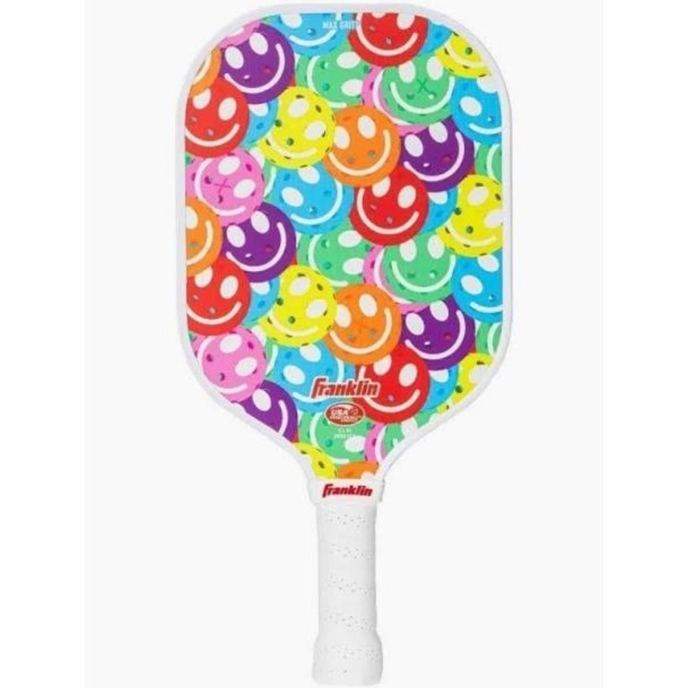 Franklin Pickleball Paddle Multi Color Smiley Face USA Pickleball Approved